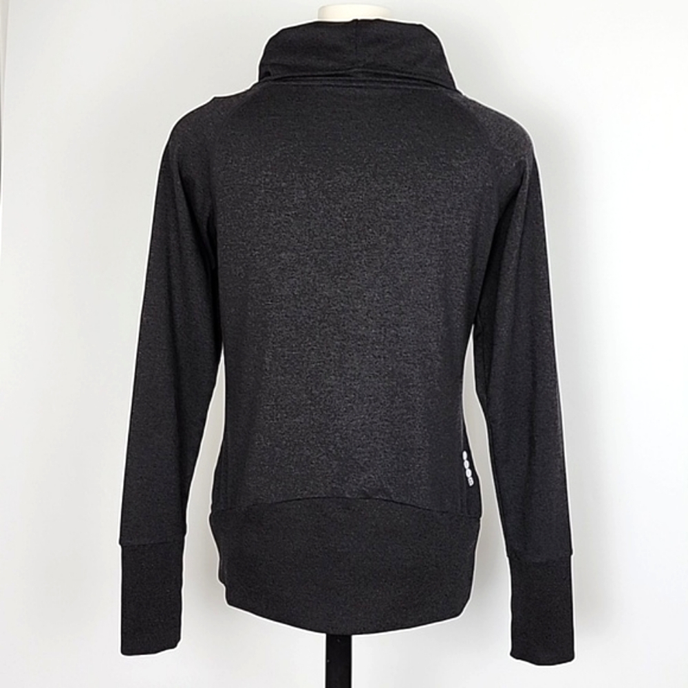 Bench Women's Pullover Top Cowl Kneck Front Pocket Dark Grey Size Small - Picture 2 of 13
